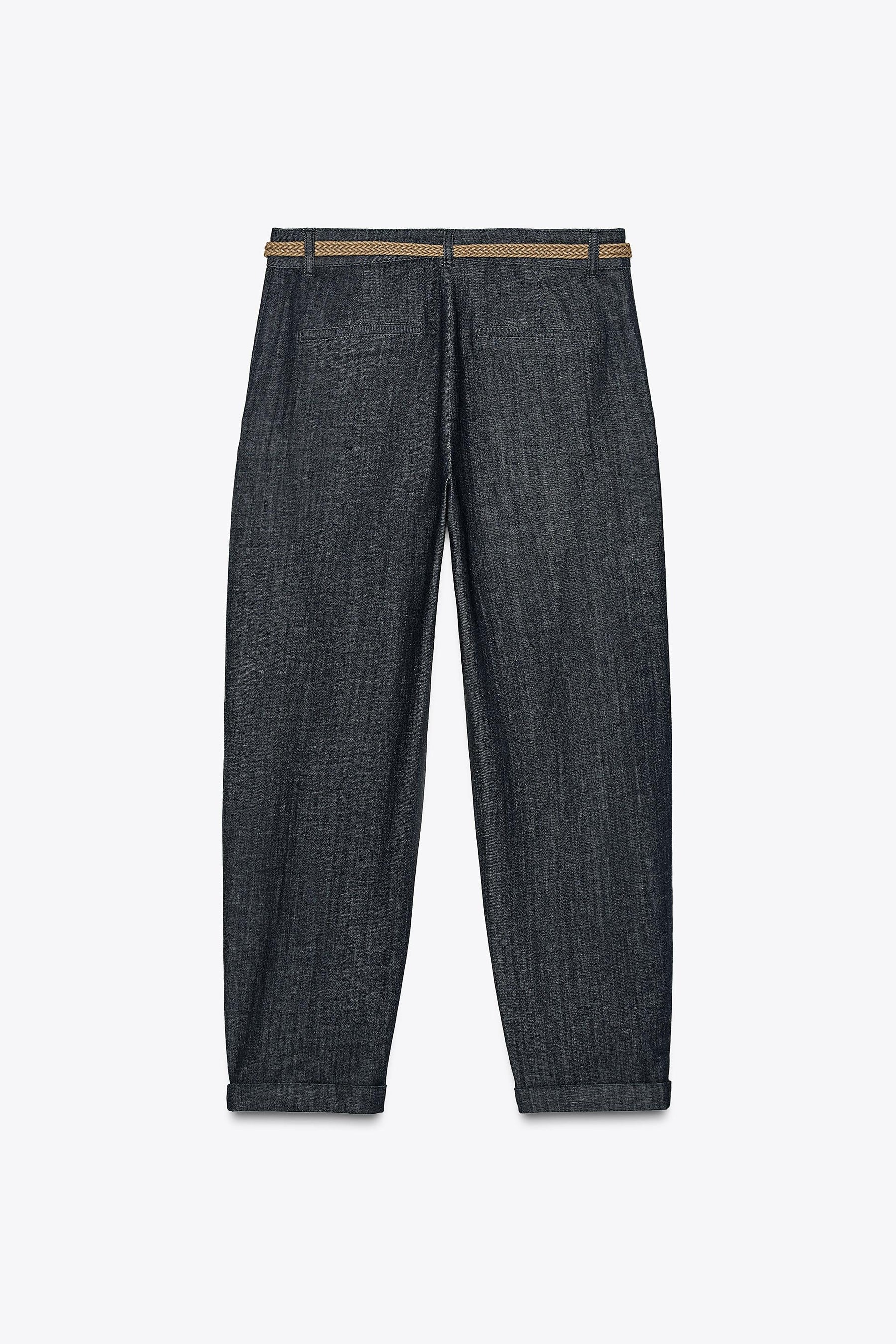 Braided Denim Trousers