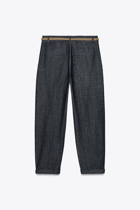 Braided Denim Trousers