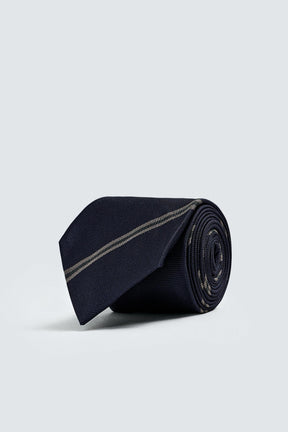 100% SILK STRIPED TIE - Image 2