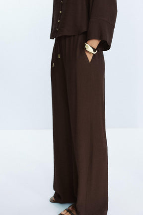 WIDE-LEG COTTON TROUSERS