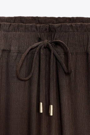 WIDE-LEG COTTON TROUSERS