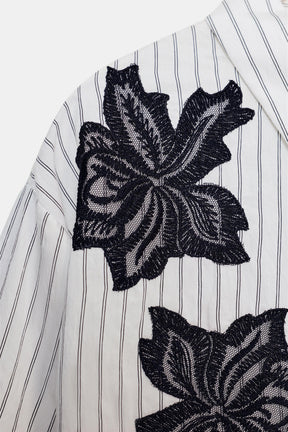 Striped Lace Flower Shirt