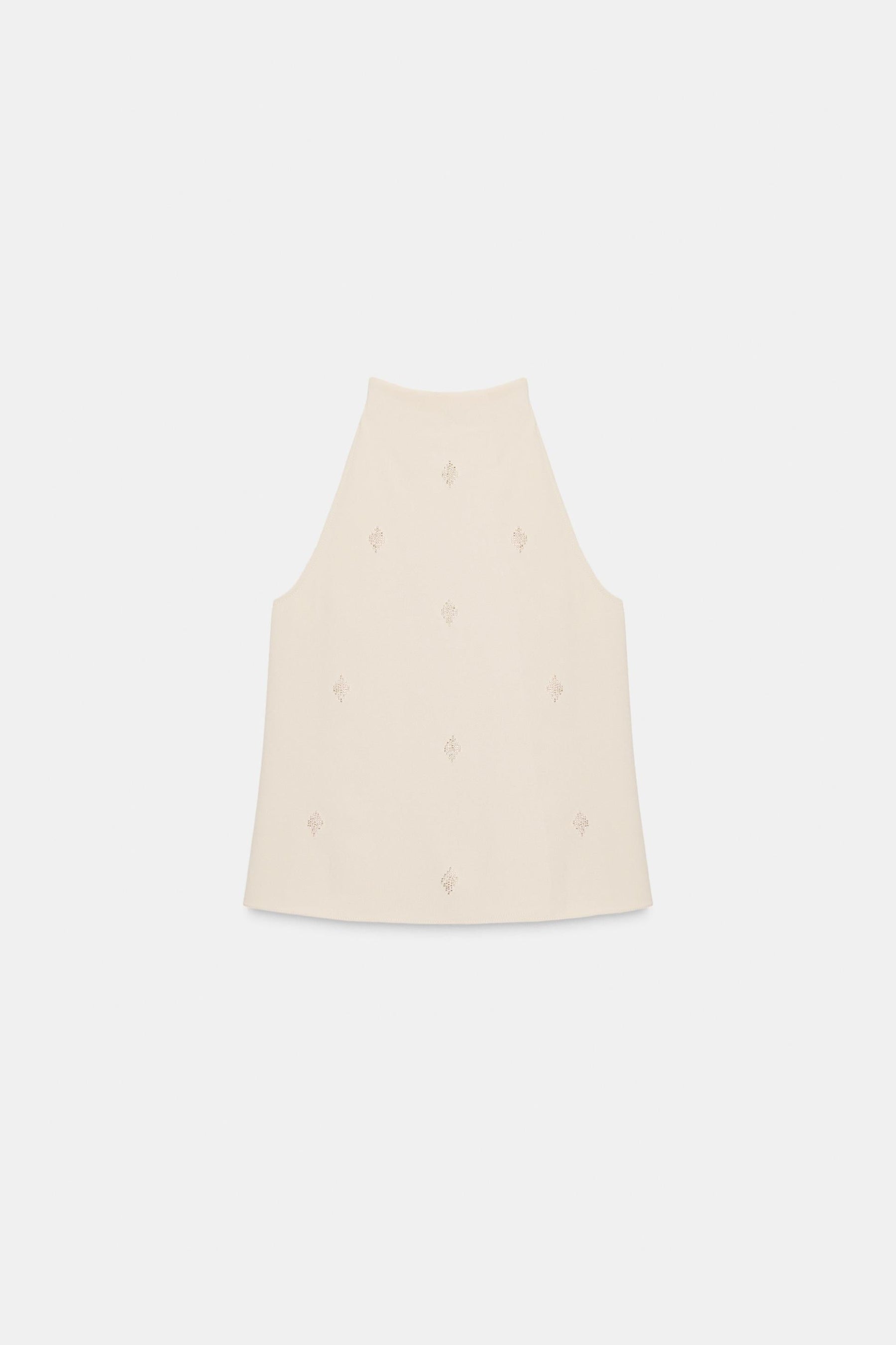 Perlenbesetztes Neckholder-Top