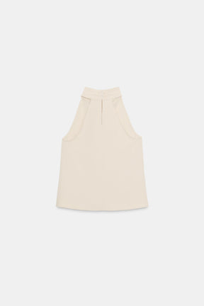 Perlenbesetztes Neckholder-Top
