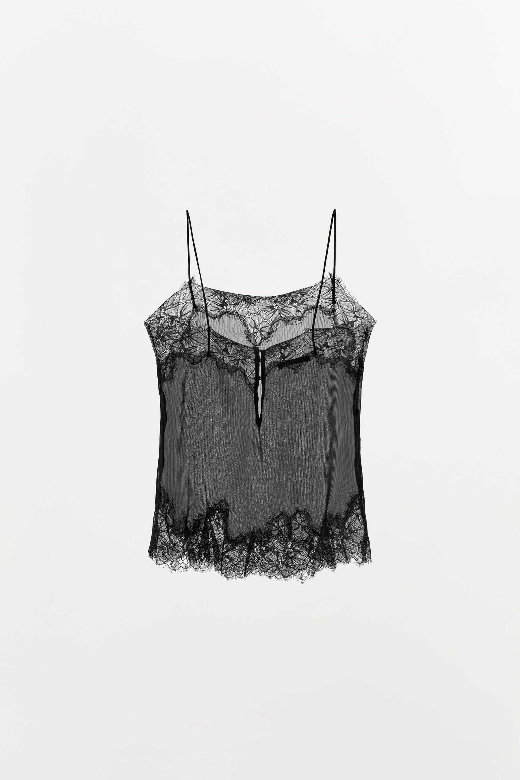 PLEATED LACE BLOUSE