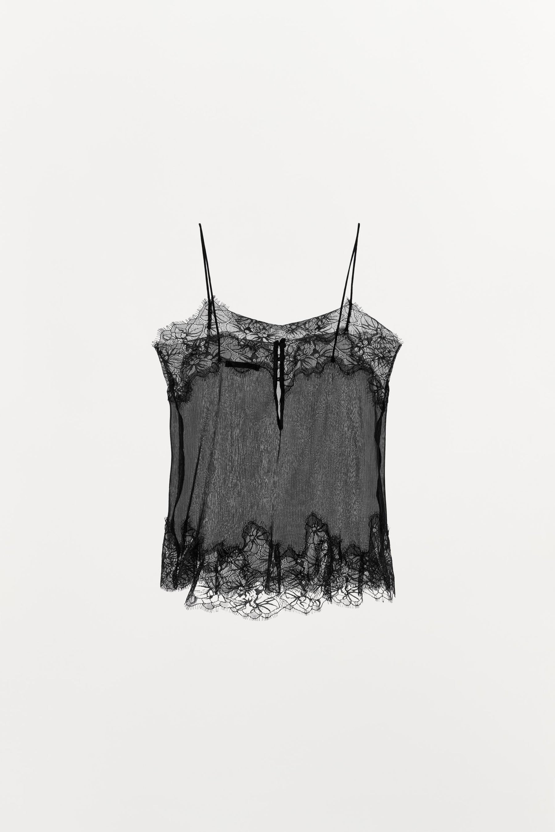 PLEATED LACE BLOUSE