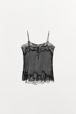 PLEATED LACE BLOUSE