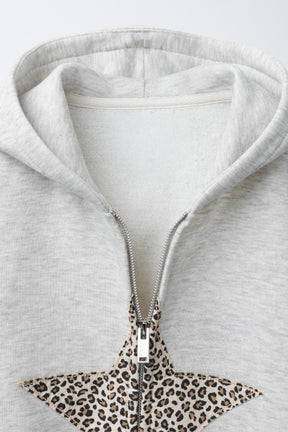 ANIMAL PRINT STAR ZIP-UP HOODIE - Image 3