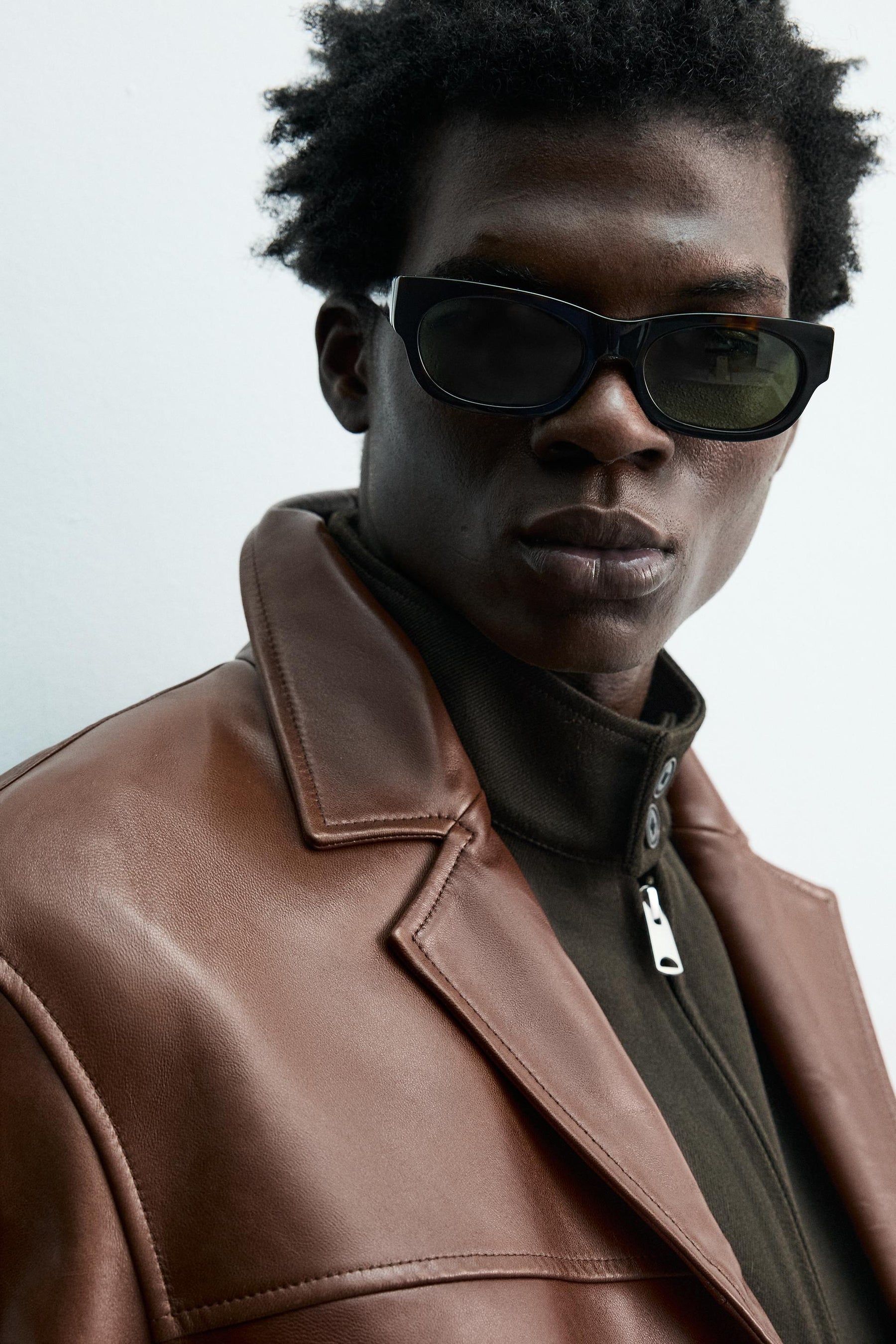 RELAXED FIT LEATHER BLAZER - Image 6