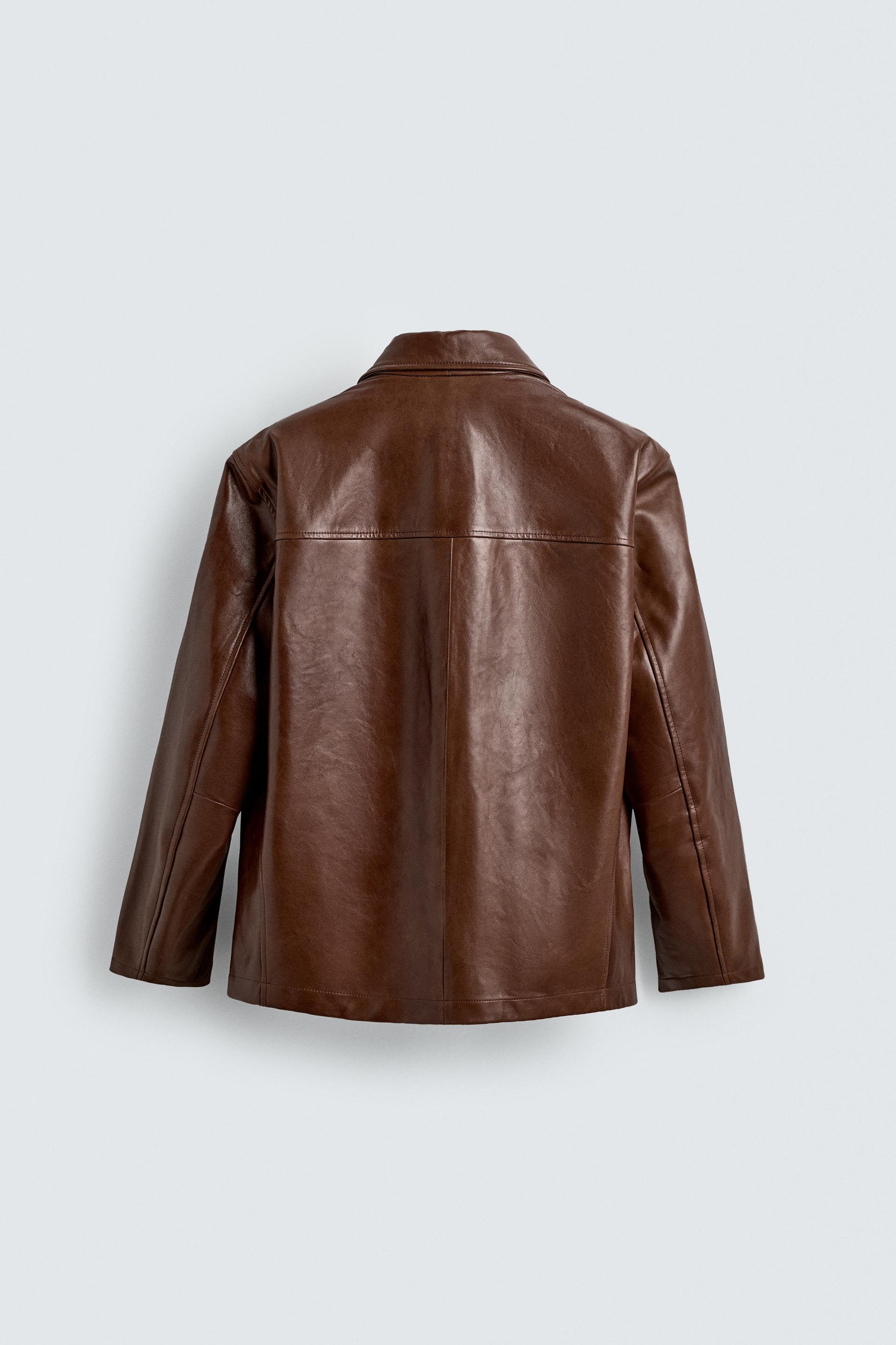 RELAXED FIT LEATHER BLAZER - Image 7