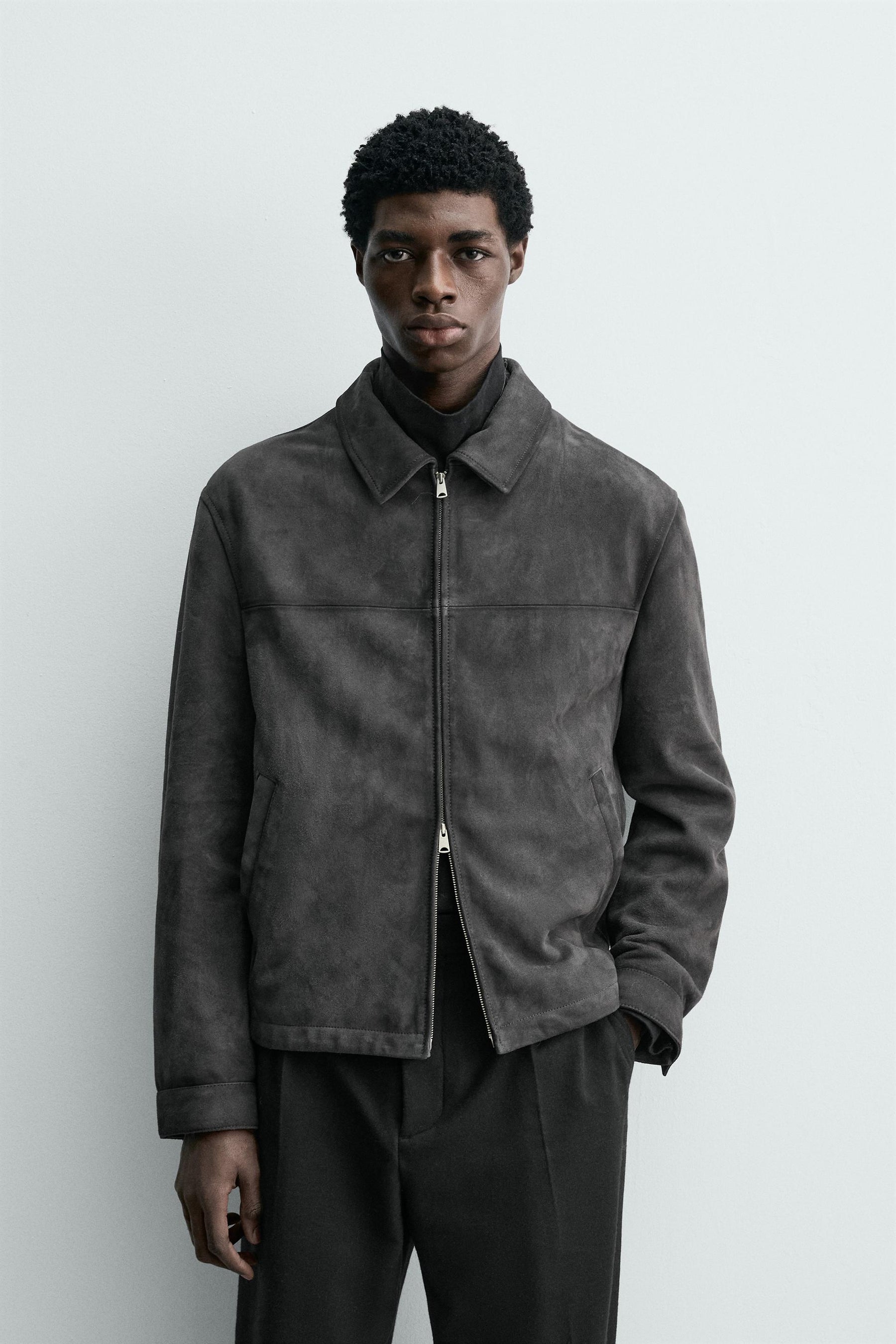 REGULAR FIT SUEDE LEATHER JACKET - Image 2