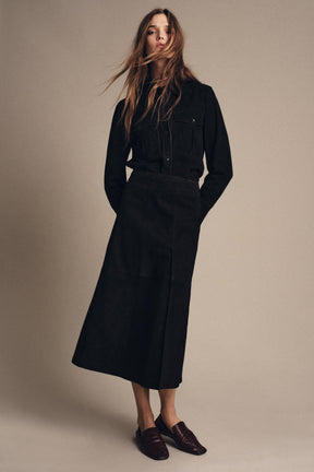 Suede Leather Cape Skirt