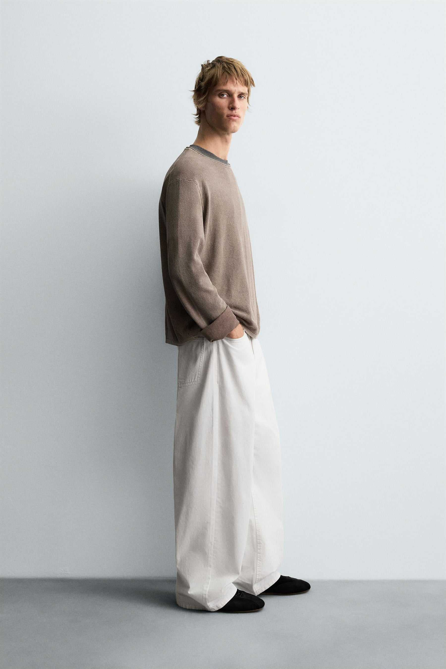 TEXTURED WASHED SWEATER - Image 4