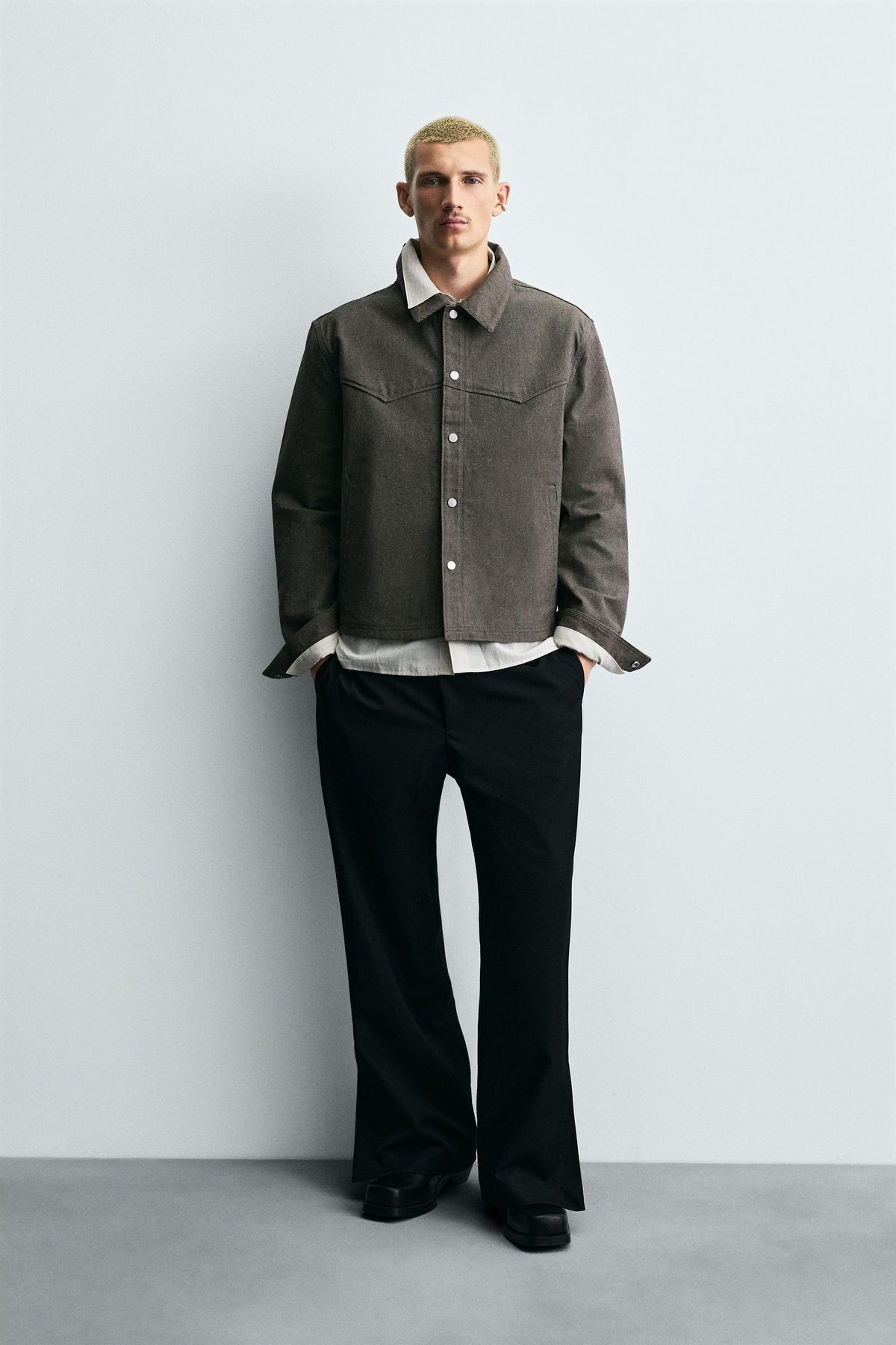 TWILL TEXTURED OVERSHIRT - Image 1