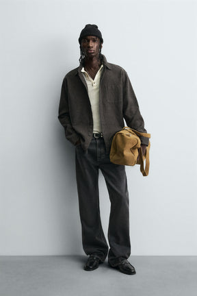 TEXTURED RELAXED FIT OVERSHIRT - Image 1