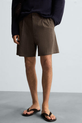 STRIPED REGULAR FIT BERMUDA SHORTS - Image 5