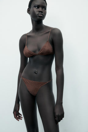 Textured Silk Thong