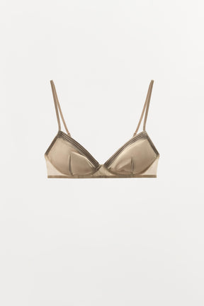 PLEATED SATIN BRALETTE