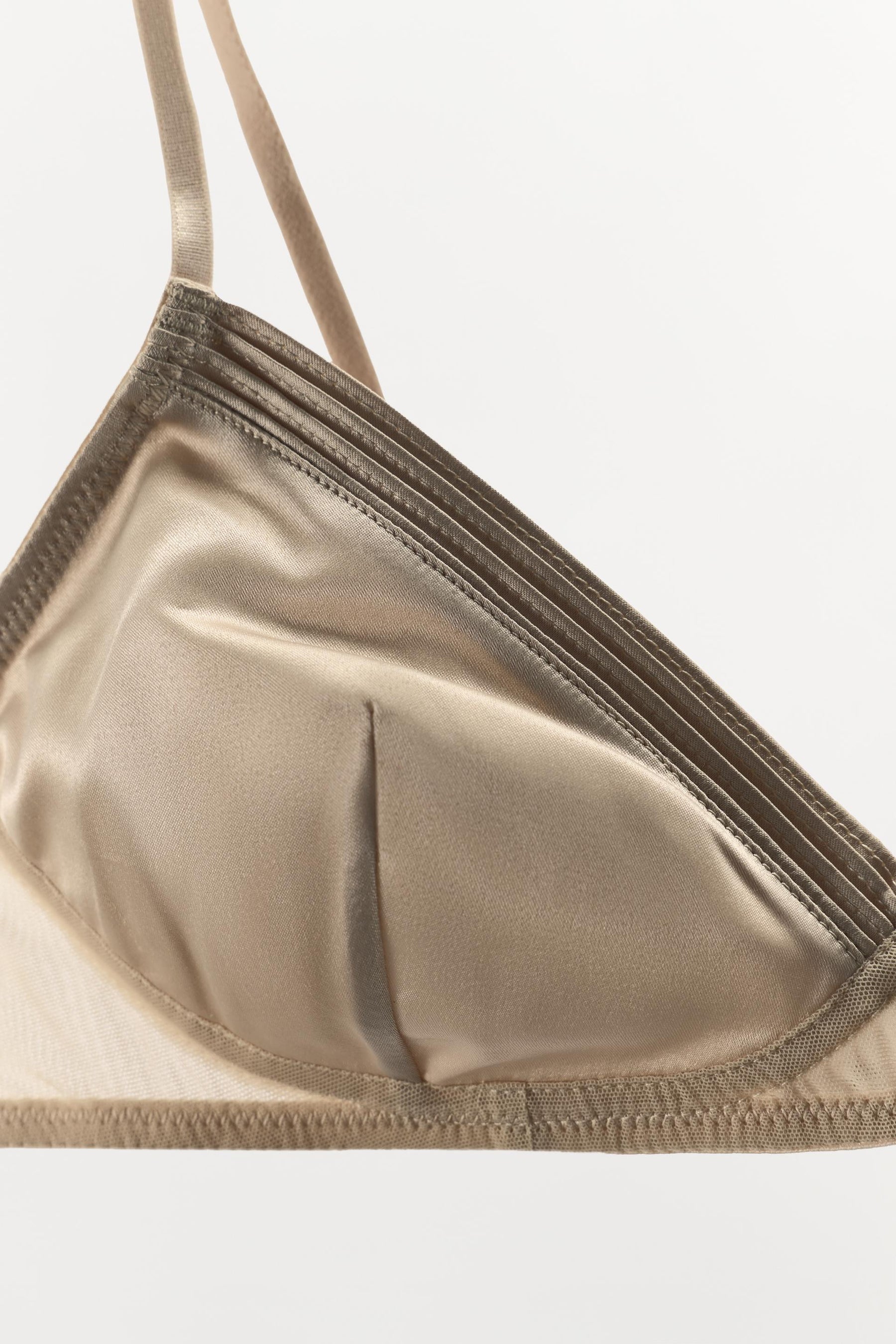 PLEATED SATIN BRALETTE