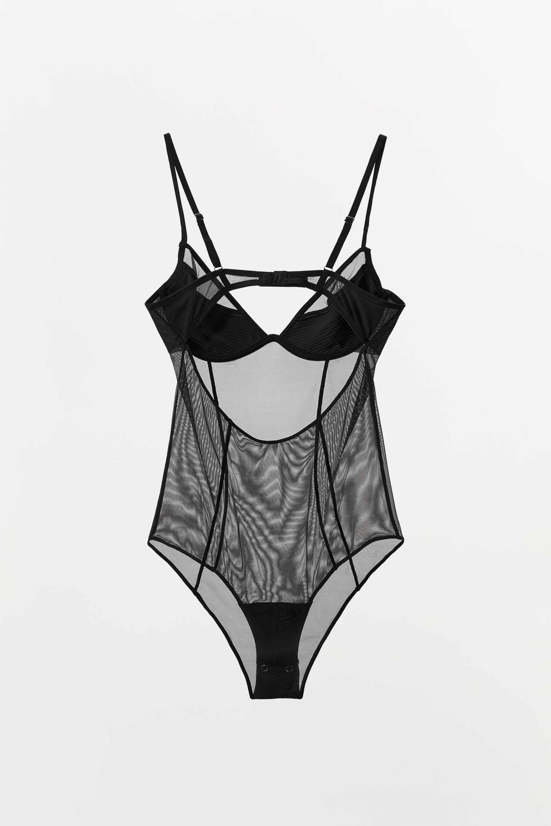 Plissierter, halbtransparenter Body