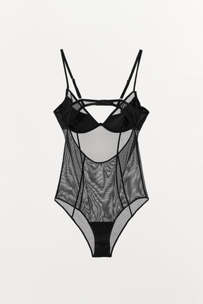 Plissierter, halbtransparenter Body