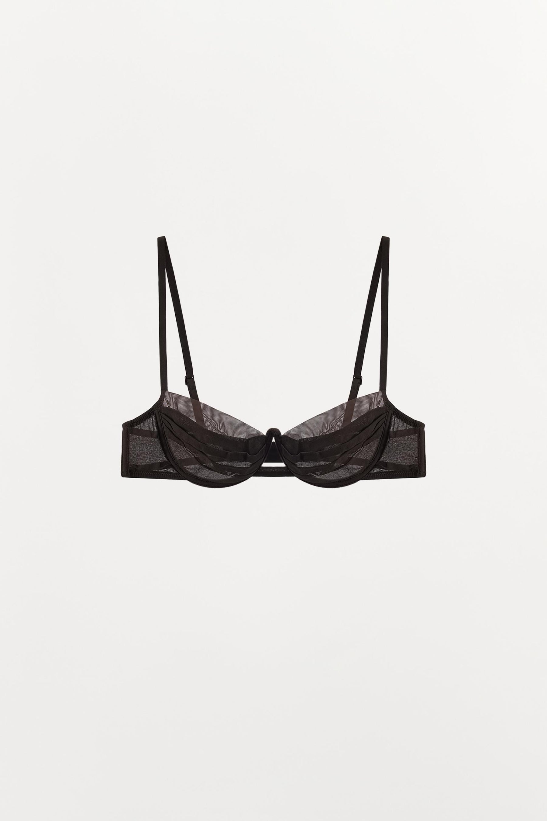 Pleated Underwired Contrast Bra
