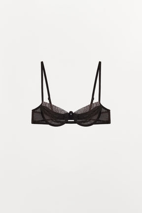 Pleated Underwired Contrast Bra