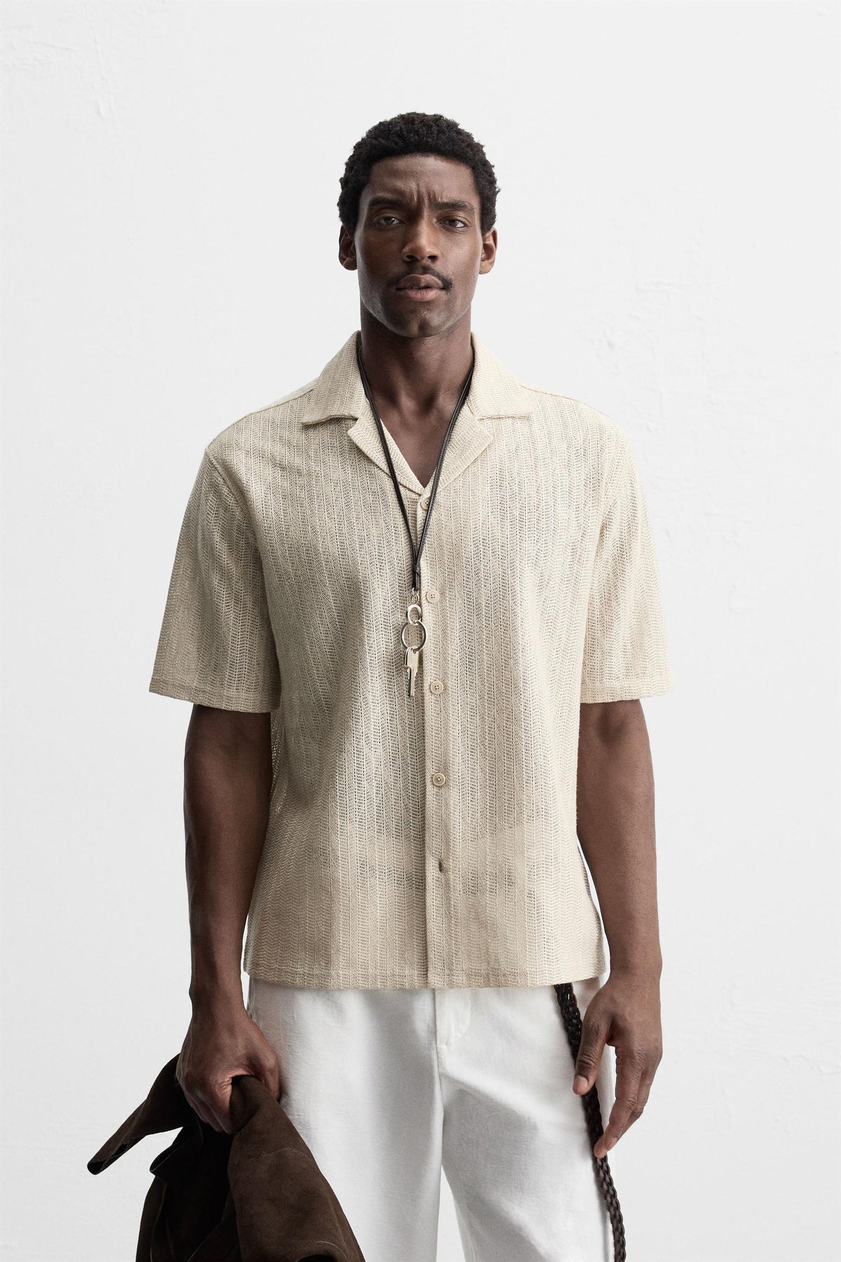 OPEN WEAVE HERRINGBONE SHIRT - Image 2