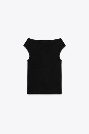 KNIT BOAT NECK TOP
