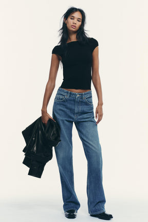 KNIT BOAT NECK TOP