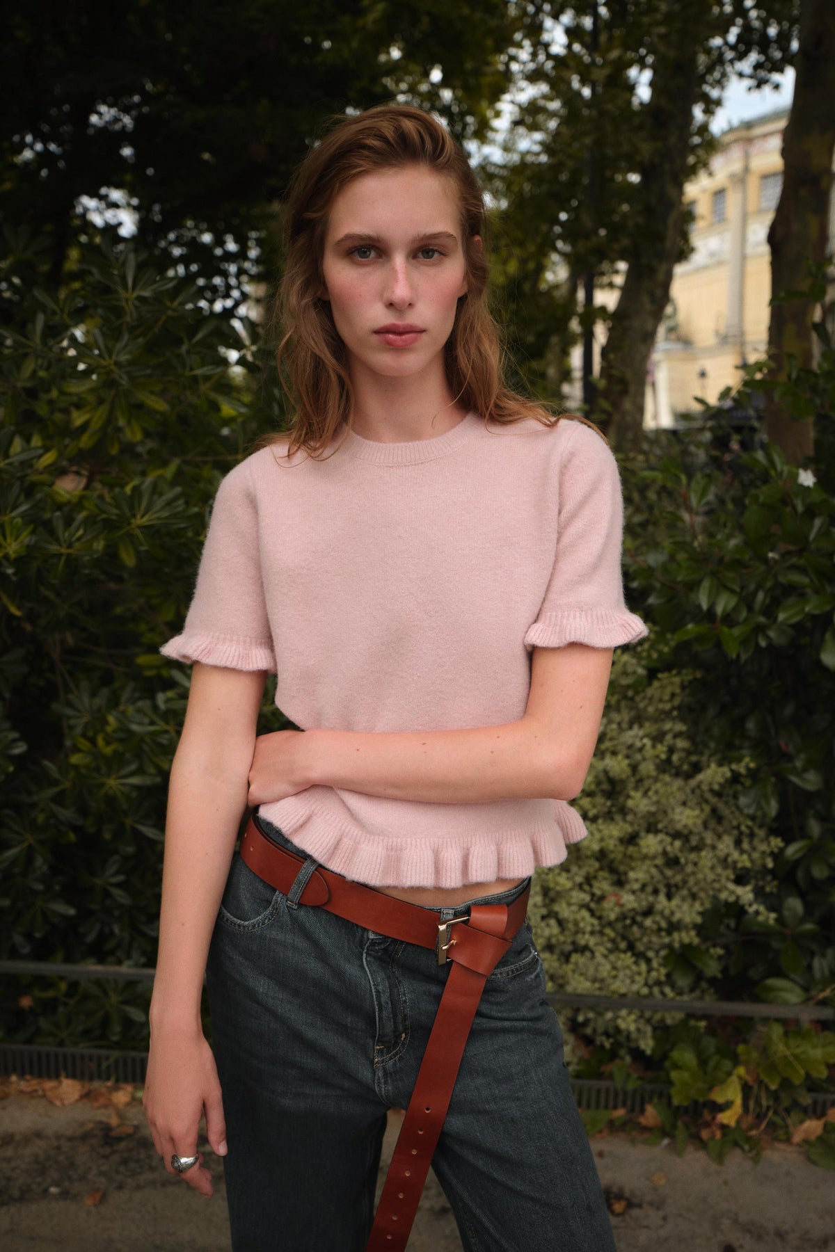 Ruffle Short Sleeve Jumper