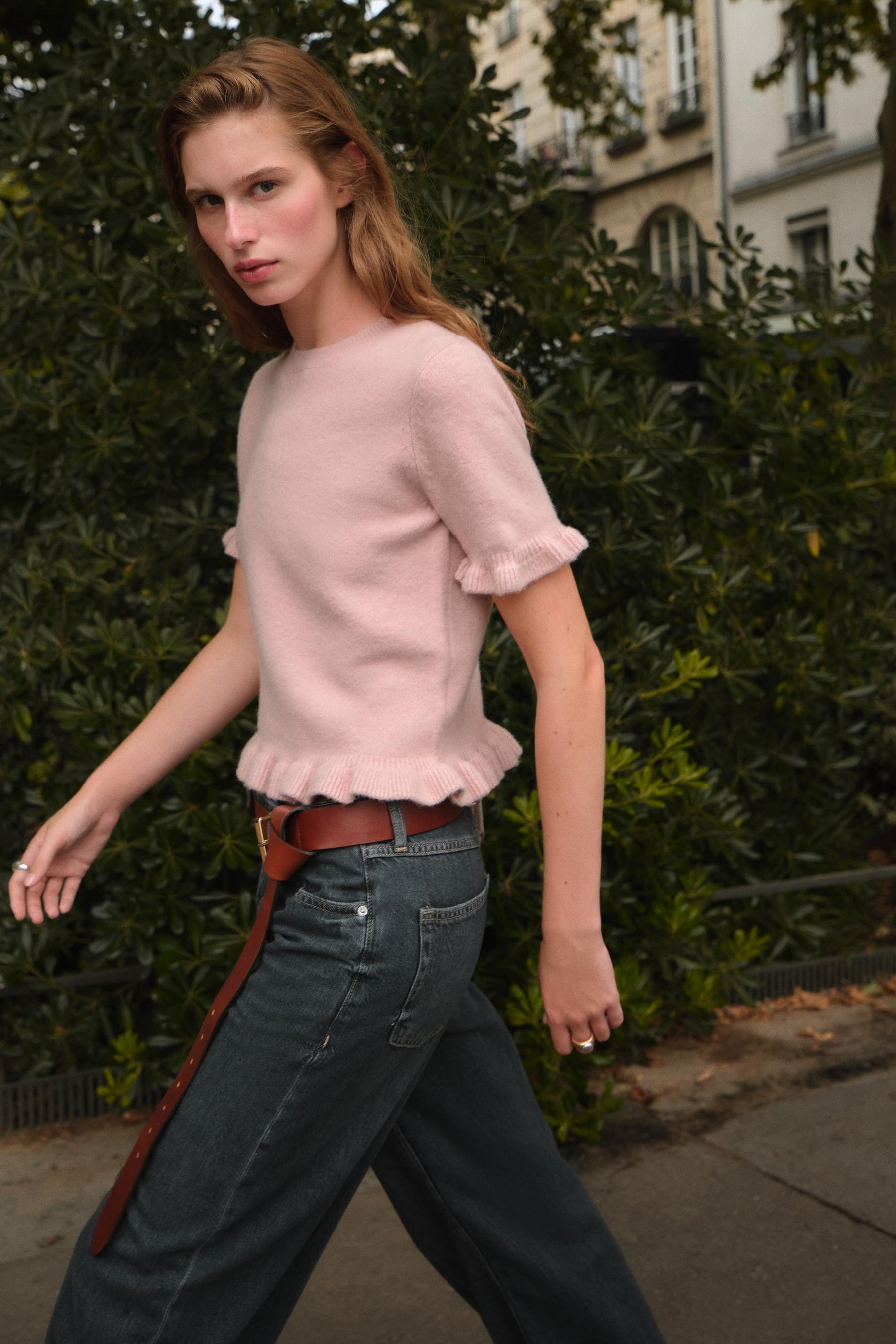 Ruffle Short Sleeve Jumper