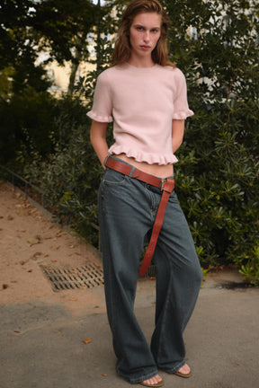 Ruffle Short Sleeve Jumper