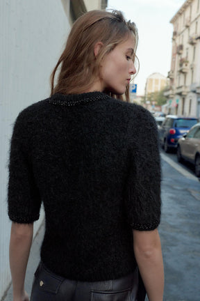 SHORT SLEEVE KNIT JUMPER WITH JEWEL BEADS - Image 5