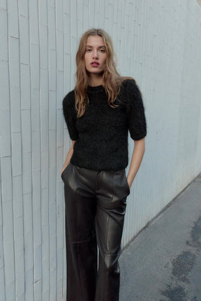 SHORT SLEEVE KNIT JUMPER WITH JEWEL BEADS - Image 1