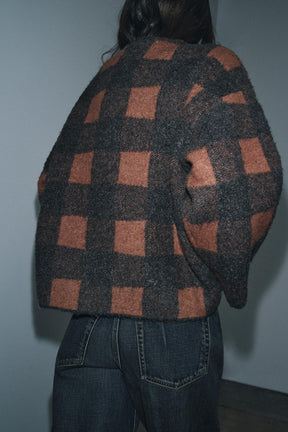 Checked Cardigan