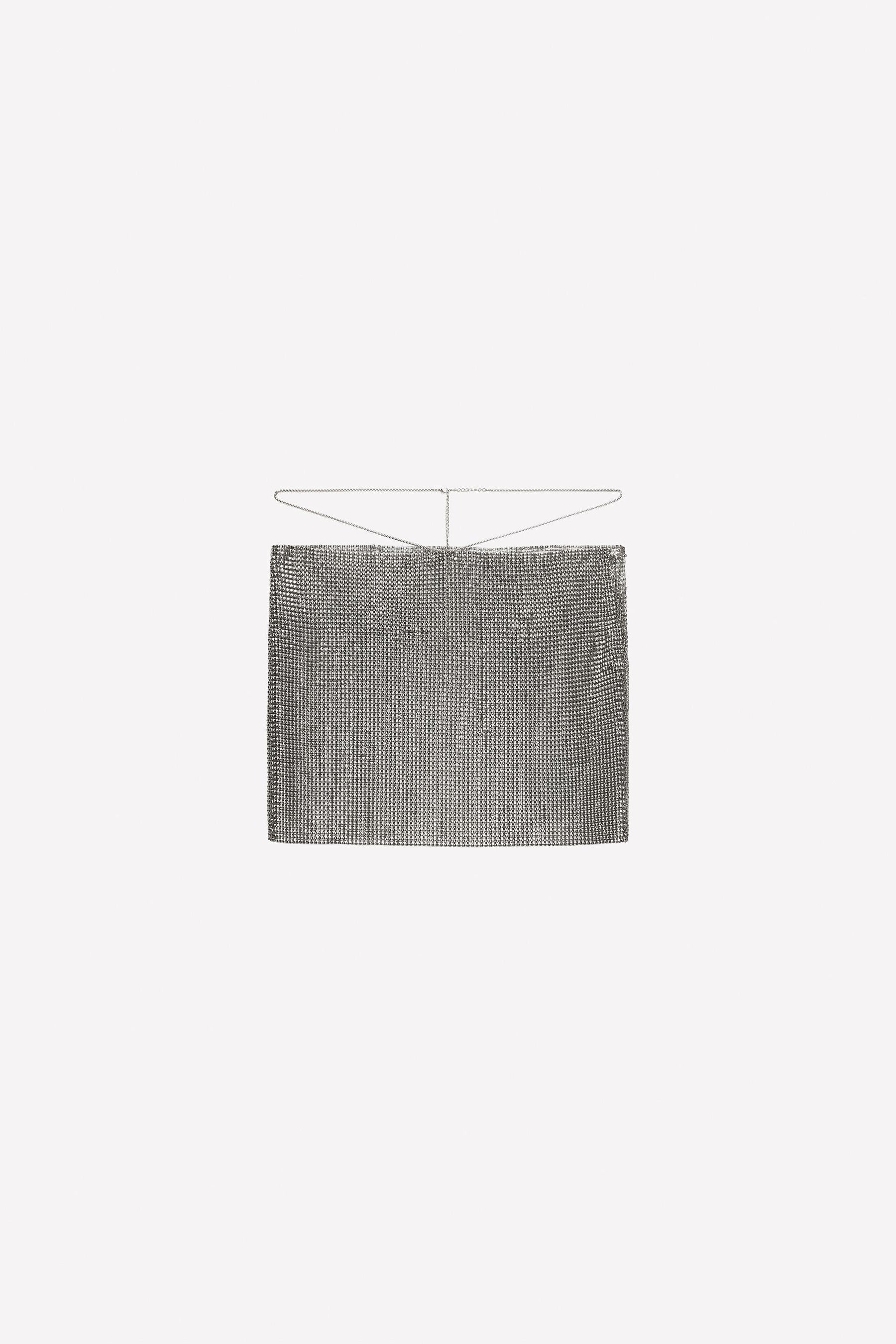 METALLIC MESH MINI SKIRT