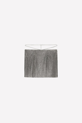 METALLIC MESH MINI SKIRT
