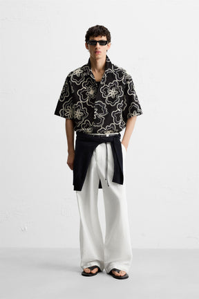 TEXTURED EMBROIDERY SHIRT - Image 1
