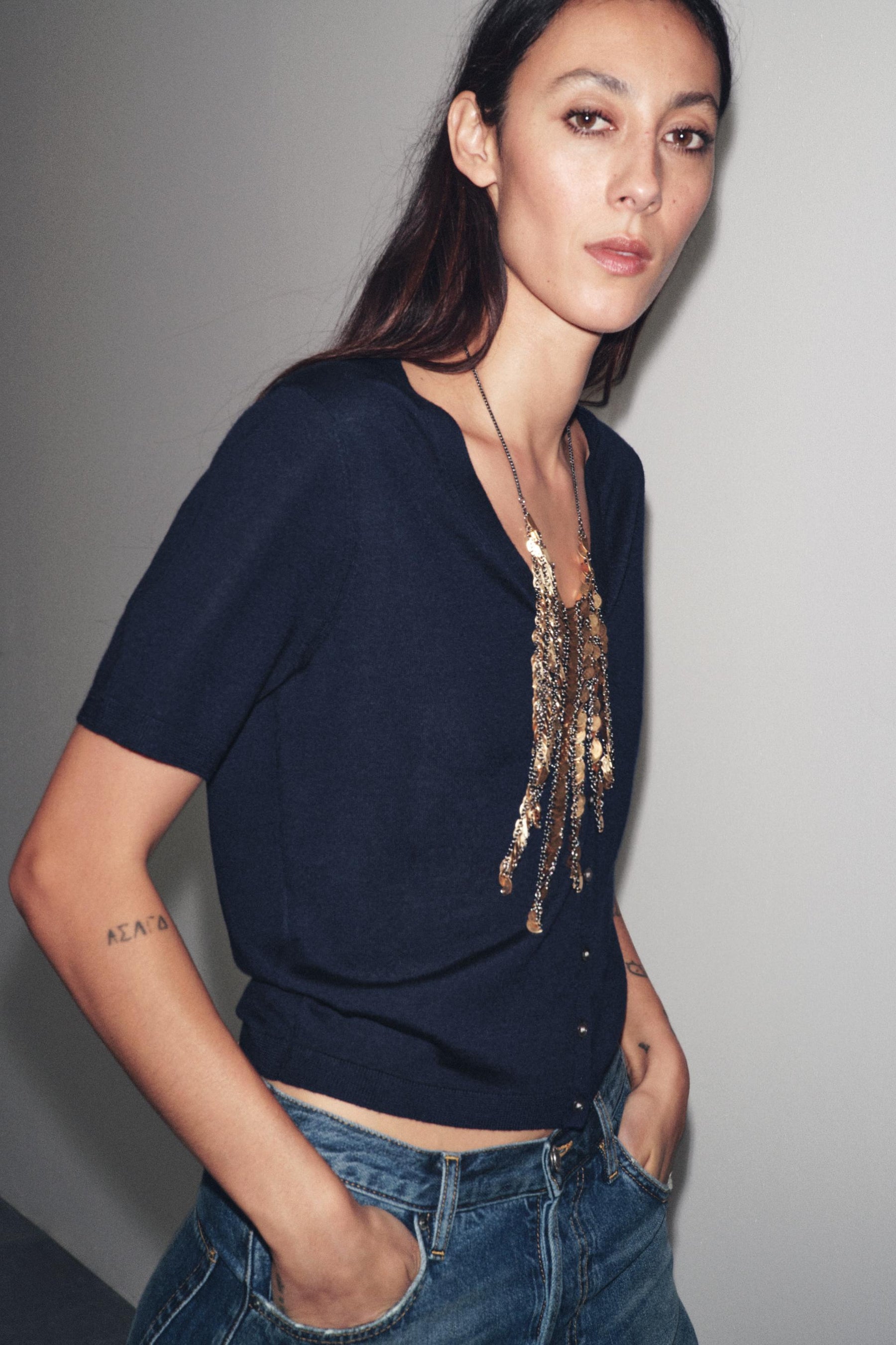 Wool Short Sleeve Cardigan