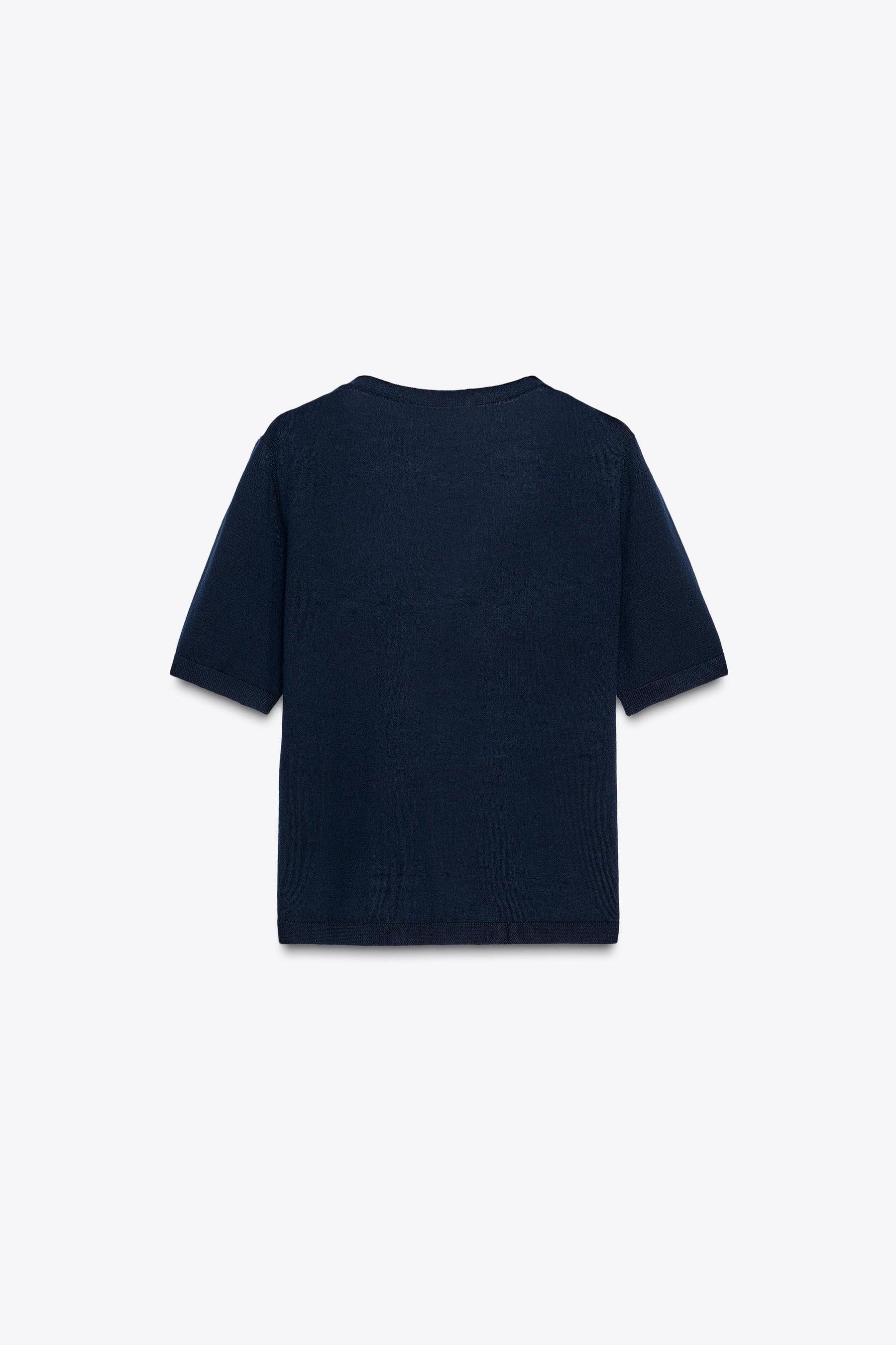 100% EXTRA FINE WOOL SHORT SLEEVE CARDIGAN - Image 7