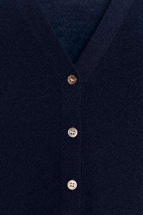 100% EXTRA FINE WOOL SHORT SLEEVE CARDIGAN - Image 8