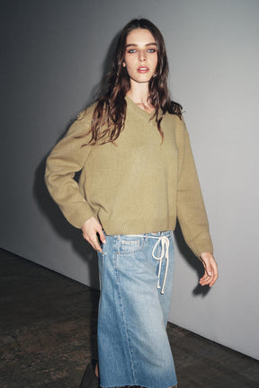 Low-Rise Denim Bermuda Shorts