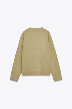 100% WOOL V-NECK JUMPER - Image 1