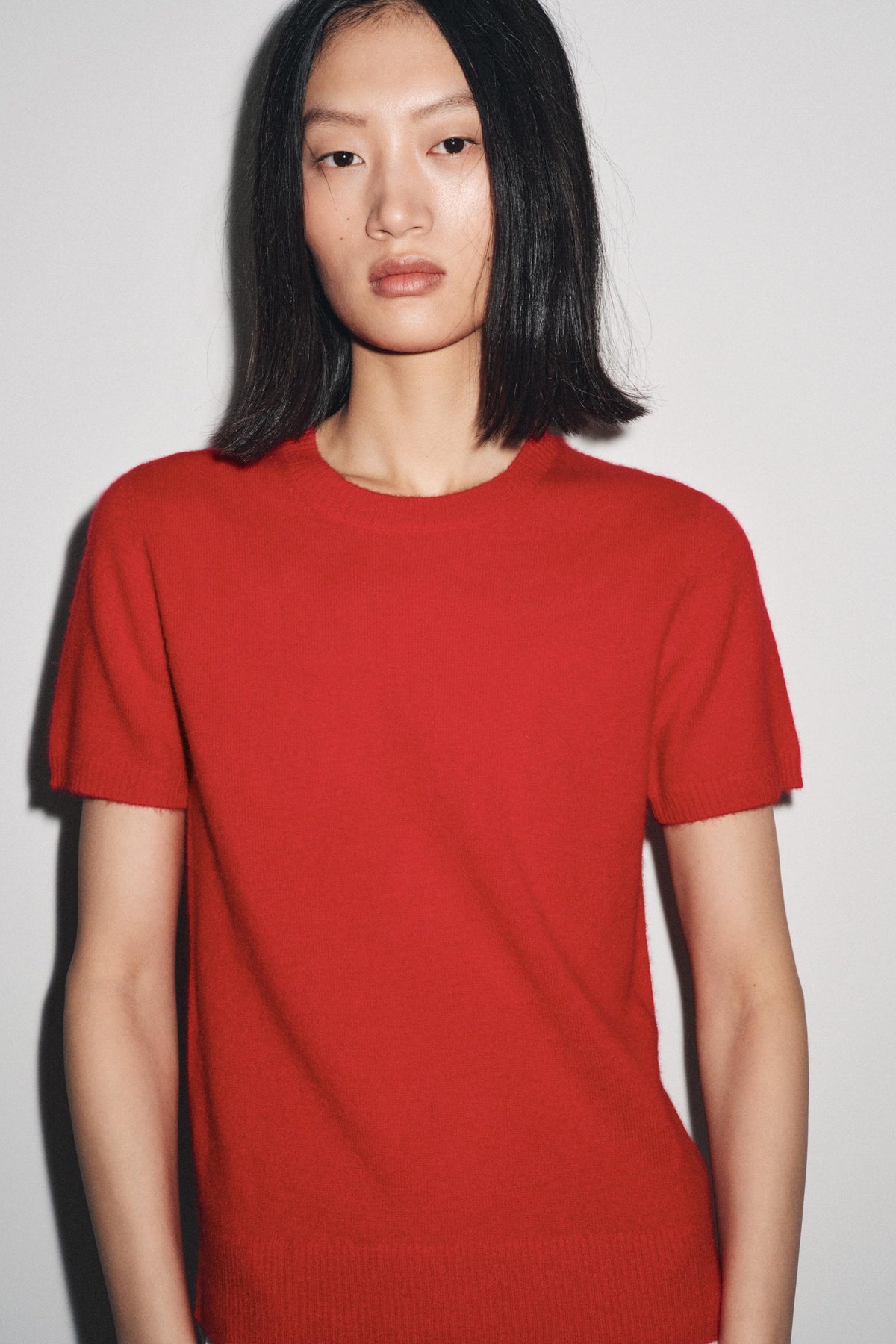 Cashmere short sleeve jumper