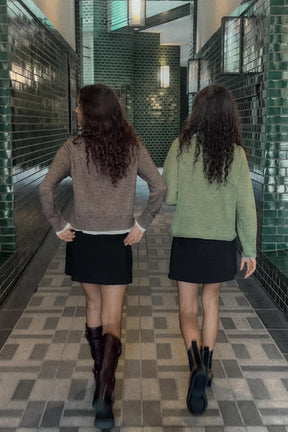 CONTRAST KNIT SHIRT
