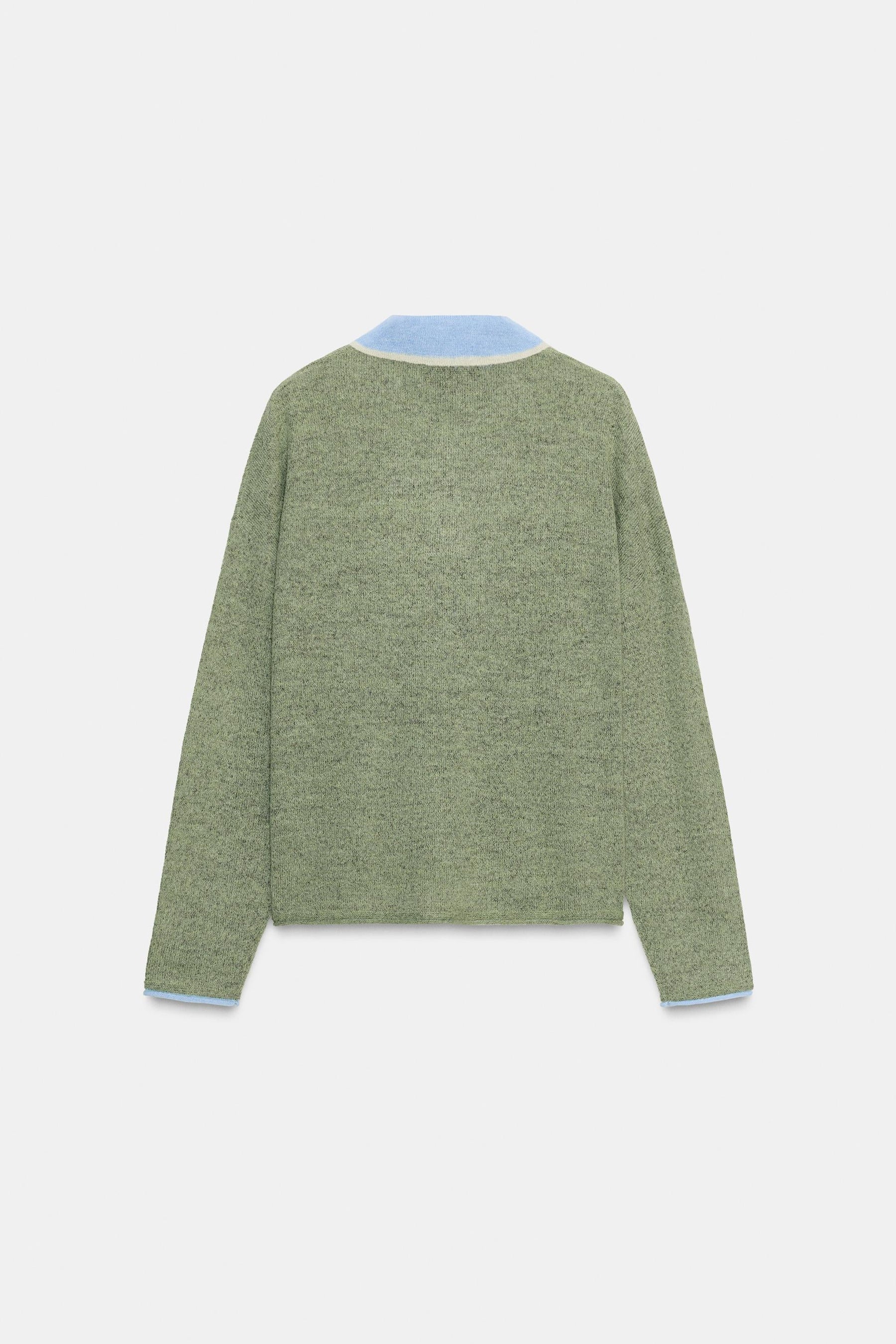 CONTRAST KNIT SHIRT