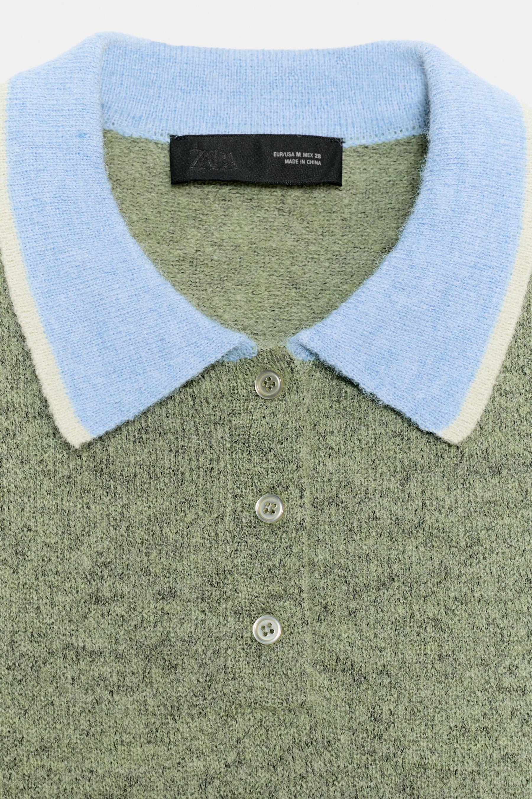 CONTRAST KNIT SHIRT