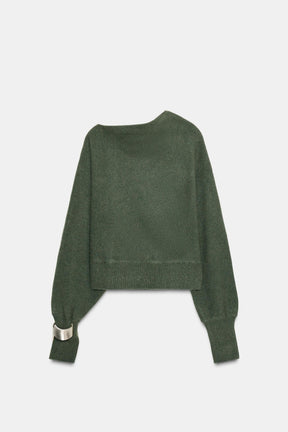 Asymmetrischer Strickpullover