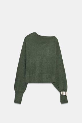 Asymmetrischer Strickpullover